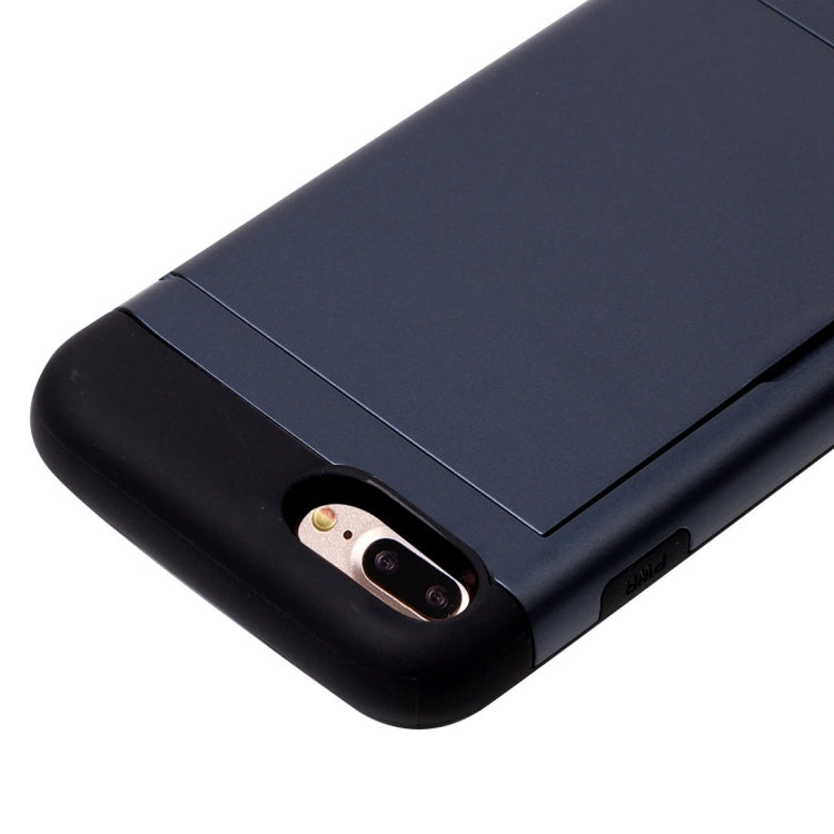 For iPhone 8 Plus & 7 Plus   Slide Style TPU + PC Combination Case with Card Slot
