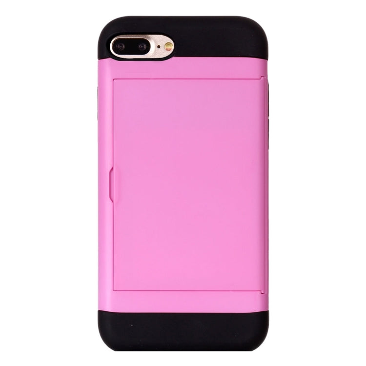 For iPhone 8 Plus & 7 Plus   Slide Style TPU + PC Combination Case with Card Slot