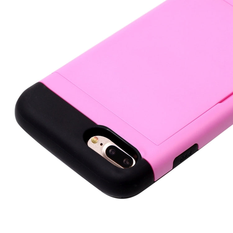 For iPhone 8 Plus & 7 Plus   Slide Style TPU + PC Combination Case with Card Slot
