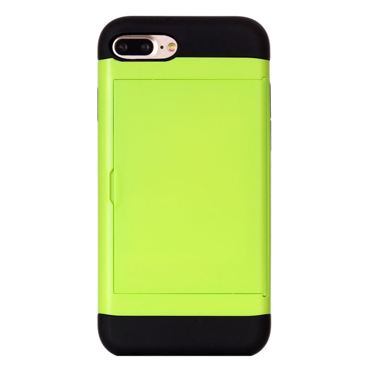 For iPhone 8 Plus & 7 Plus   Slide Style TPU + PC Combination Case with Card Slot