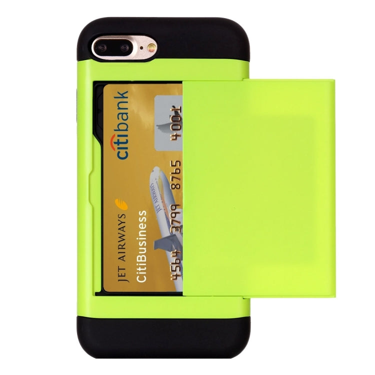 For iPhone 8 Plus & 7 Plus   Slide Style TPU + PC Combination Case with Card Slot