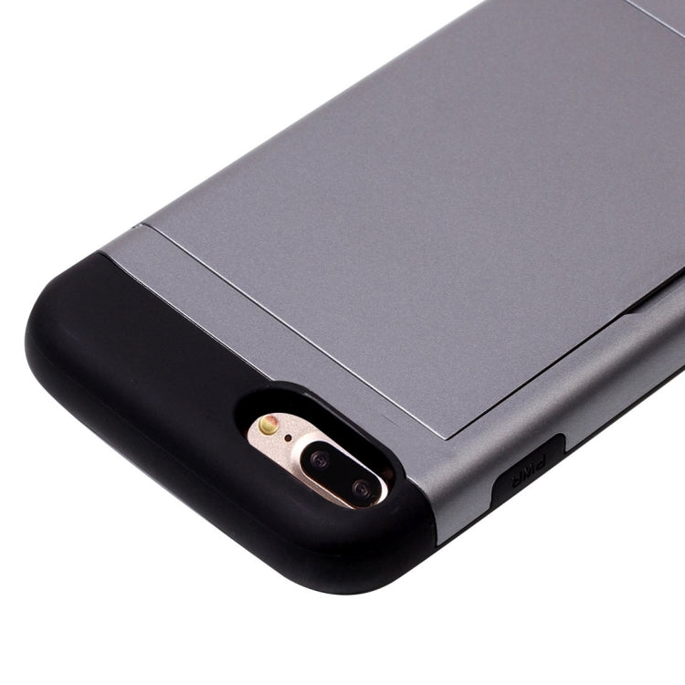 For iPhone 8 Plus & 7 Plus   Slide Style TPU + PC Combination Case with Card Slot
