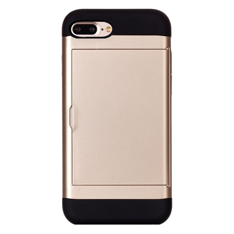 For iPhone 8 Plus & 7 Plus   Slide Style TPU + PC Combination Case with Card Slot