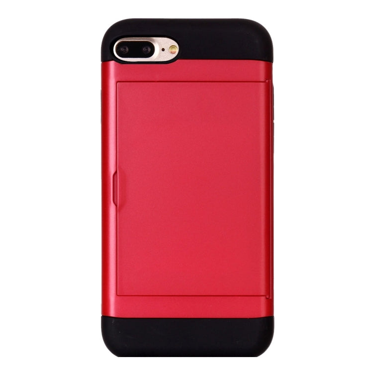 For iPhone 8 Plus & 7 Plus   Slide Style TPU + PC Combination Case with Card Slot