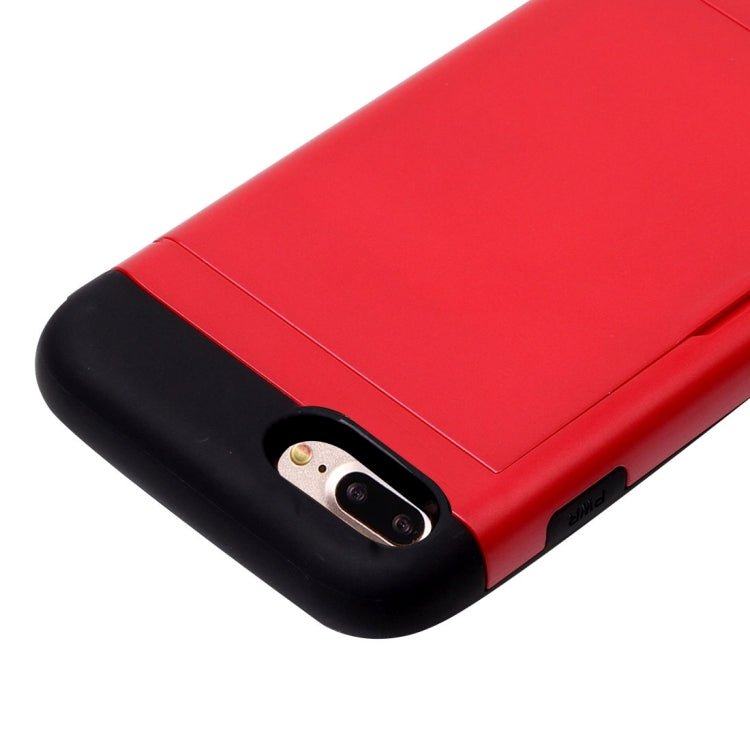 For iPhone 8 Plus & 7 Plus   Slide Style TPU + PC Combination Case with Card Slot