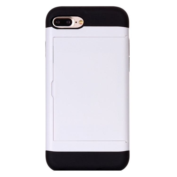 For iPhone 8 Plus & 7 Plus   Slide Style TPU + PC Combination Case with Card Slot
