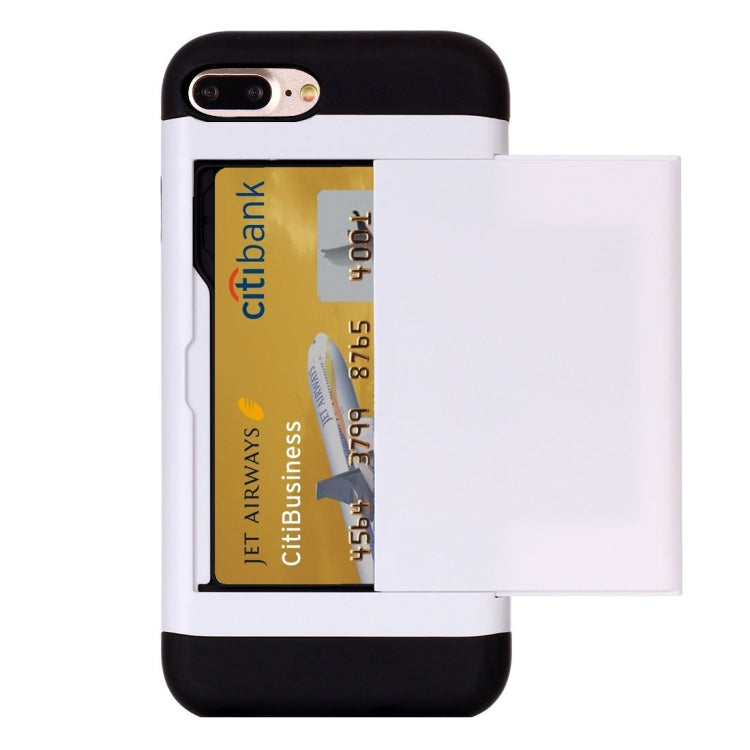 For iPhone 8 Plus & 7 Plus   Slide Style TPU + PC Combination Case with Card Slot