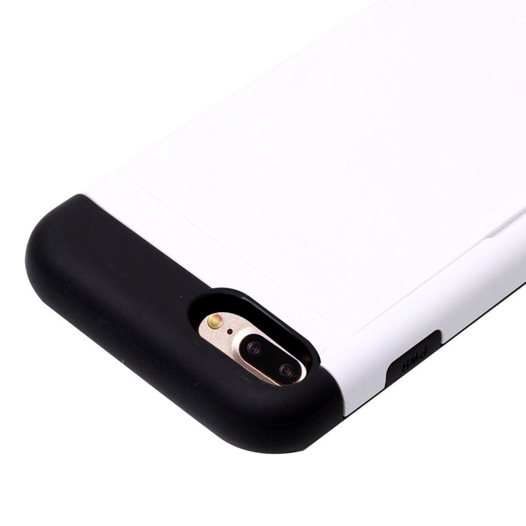 For iPhone 8 Plus & 7 Plus   Slide Style TPU + PC Combination Case with Card Slot