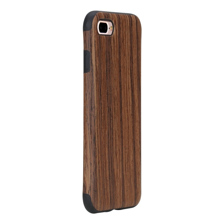 Rock for iPhone 8 Plus & 7 Plus   Natural Series Artistic Wood Grain TPU Protective Back Case(Padauk)