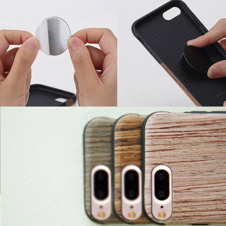 Rock for iPhone 8 Plus & 7 Plus   Natural Series Artistic Wood Grain TPU Protective Back Case(Padauk)