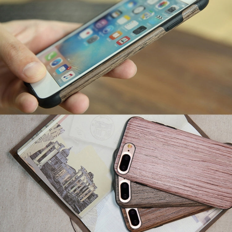 Rock for iPhone 8 Plus & 7 Plus   Natural Series Artistic Wood Grain TPU Protective Back Case(Padauk)