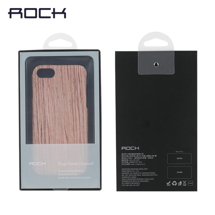 Rock for iPhone 8 Plus & 7 Plus   Natural Series Artistic Wood Grain TPU Protective Back Case(Padauk)