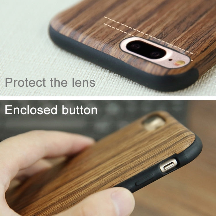 Rock for iPhone 8 Plus & 7 Plus   Natural Series Artistic Wood Grain TPU Protective Back Case(Padauk)
