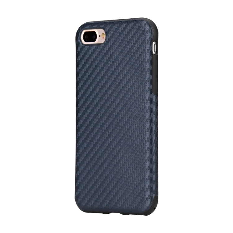 Rock for iPhone 8 Plus & 7 Plus   Natural Series Artistic Carbon Fibre Texture PU + TPU Protective Back Case