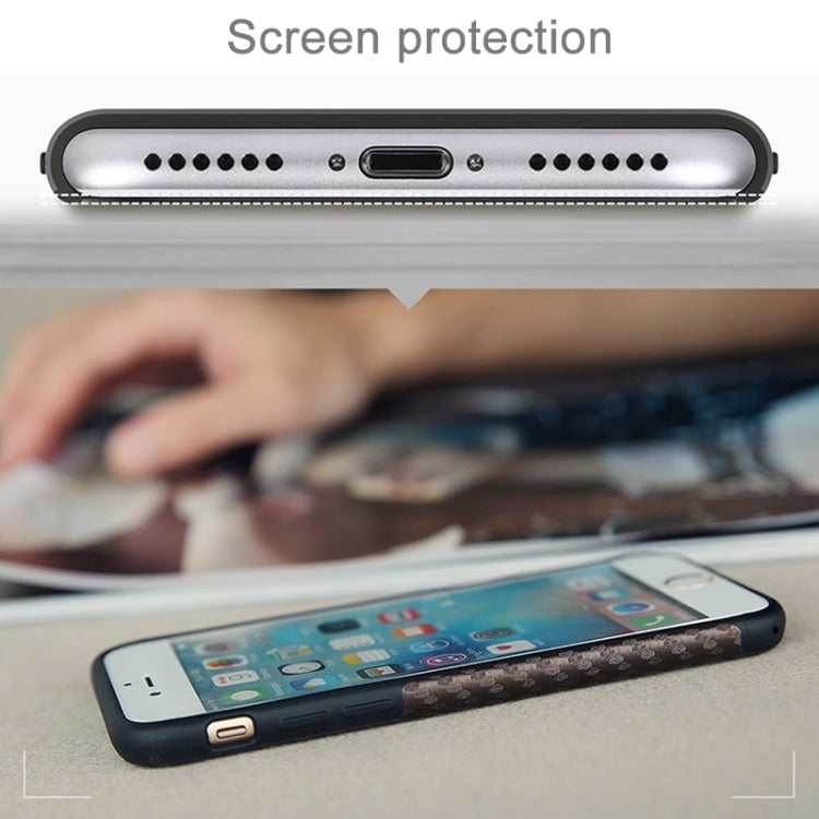 Rock for iPhone 8 Plus & 7 Plus   Natural Series Artistic Carbon Fibre Texture PU + TPU Protective Back Case