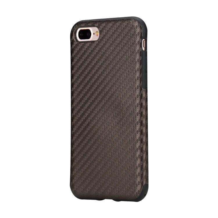 Rock for iPhone 8 Plus & 7 Plus   Natural Series Artistic Carbon Fibre Texture PU + TPU Protective Back Case