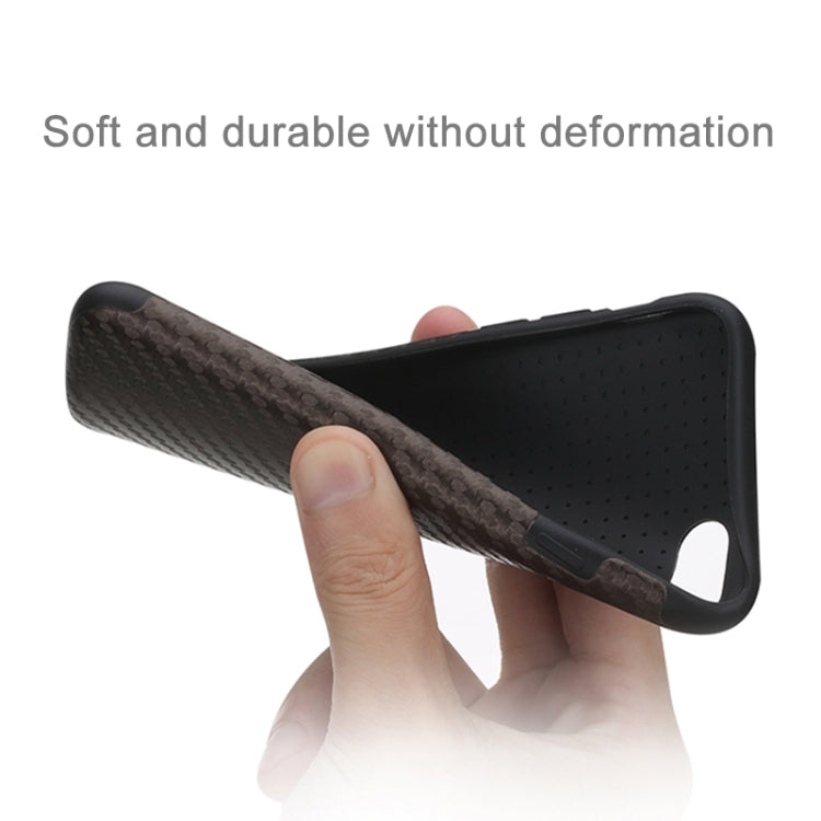 Rock for iPhone 8 Plus & 7 Plus   Natural Series Artistic Carbon Fibre Texture PU + TPU Protective Back Case