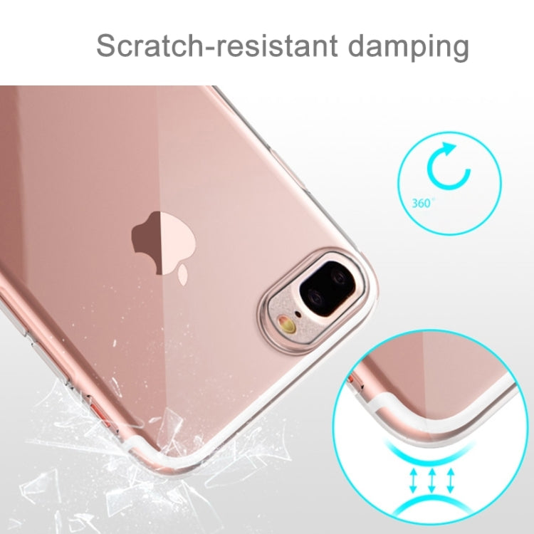 Rock for iPhone 8 Plus & 7 Plus   Transparent Ultrathin Soft TPU Protective Back Case without USB Anti-Dust Plug(Gold)