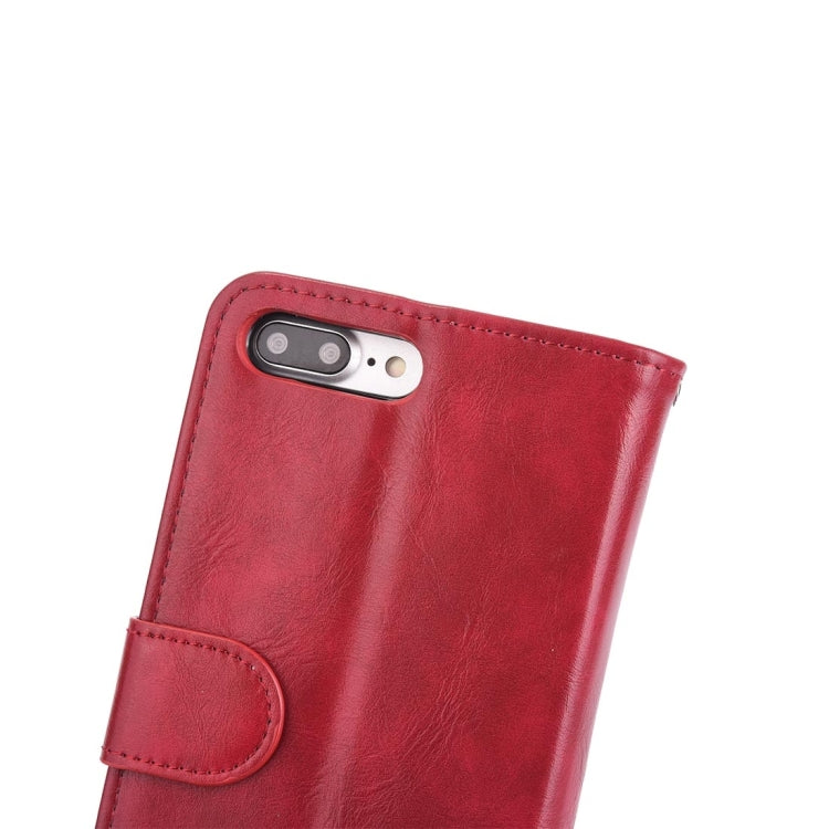 For iPhone 8 Plus & 7 Plus   Separable Crazy Horse Texcture Horizontal Flip Zipper Leather Case with Card Slot & & Wallet & Photo Frame & Lanyard