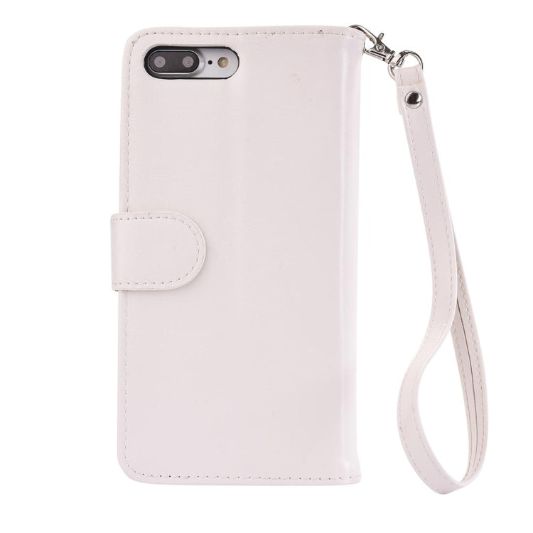 For iPhone 8 Plus & 7 Plus   Separable Crazy Horse Texcture Horizontal Flip Zipper Leather Case with Card Slot & & Wallet & Photo Frame & Lanyard