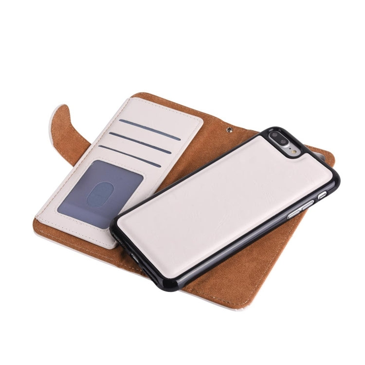 For iPhone 8 Plus & 7 Plus   Separable Crazy Horse Texcture Horizontal Flip Zipper Leather Case with Card Slot & & Wallet & Photo Frame & Lanyard
