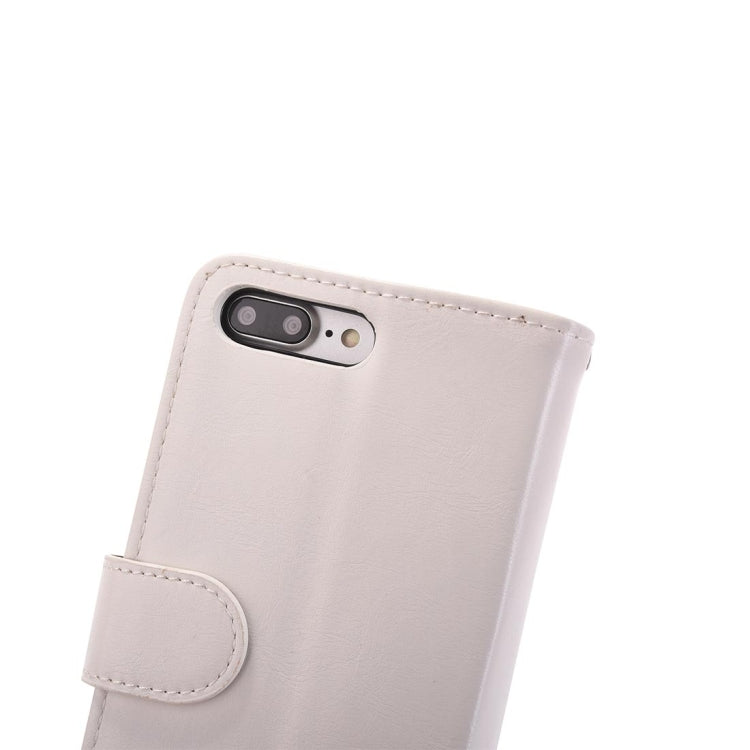 For iPhone 8 Plus & 7 Plus   Separable Crazy Horse Texcture Horizontal Flip Zipper Leather Case with Card Slot & & Wallet & Photo Frame & Lanyard