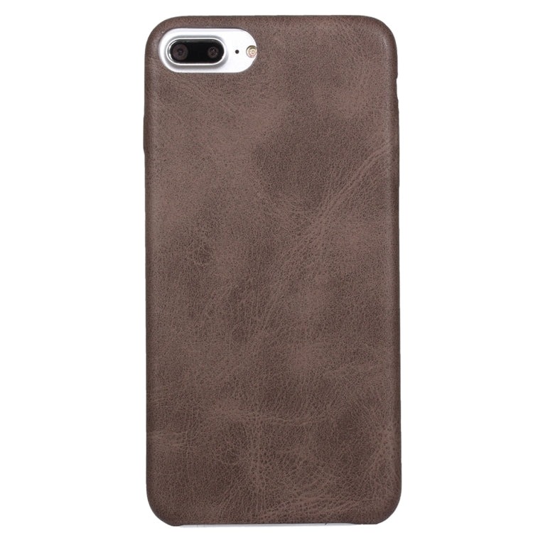 For iPhone 8 Plus & 7 Plus   Crazy Horse Texture Leather Surface Soft TPU Protective Back Case