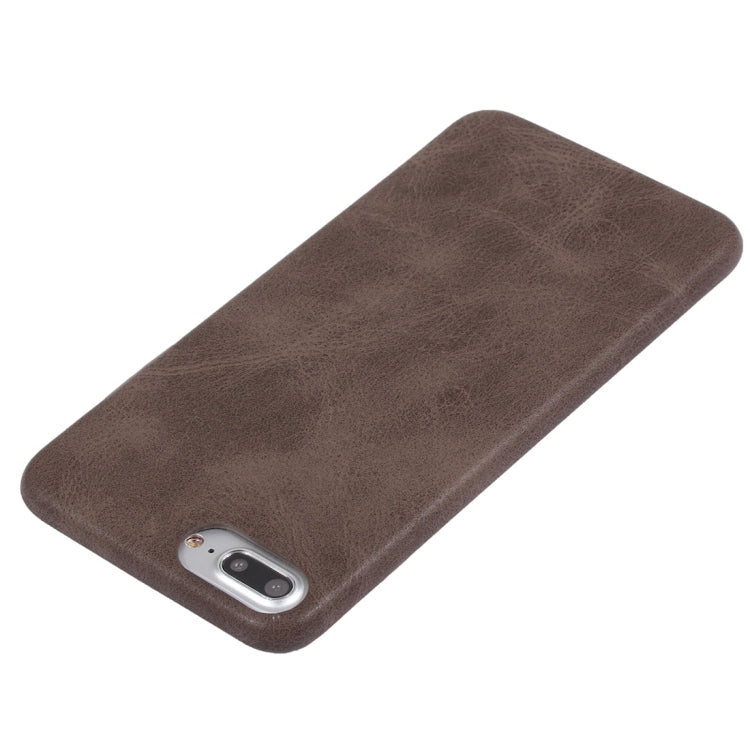 For iPhone 8 Plus & 7 Plus   Crazy Horse Texture Leather Surface Soft TPU Protective Back Case