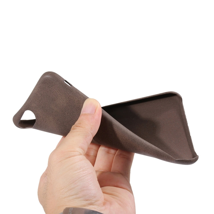 For iPhone 8 Plus & 7 Plus   Crazy Horse Texture Leather Surface Soft TPU Protective Back Case