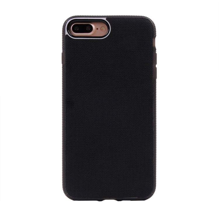 For iPhone 8 Plus & 7 Plus   Denim Texture Magnetic Suction Style TPU + PC Paste Skin Protective Case Back Cover