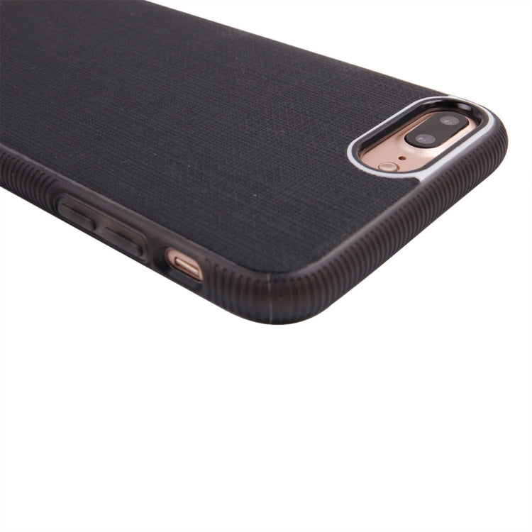 For iPhone 8 Plus & 7 Plus   Denim Texture Magnetic Suction Style TPU + PC Paste Skin Protective Case Back Cover