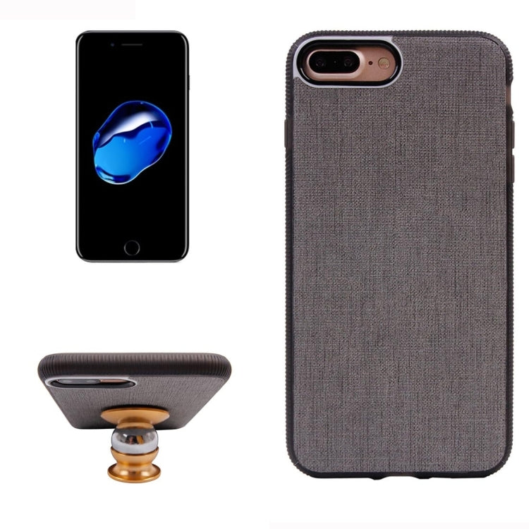 For iPhone 8 Plus & 7 Plus   Denim Texture Magnetic Suction Style TPU + PC Paste Skin Protective Case Back Cover