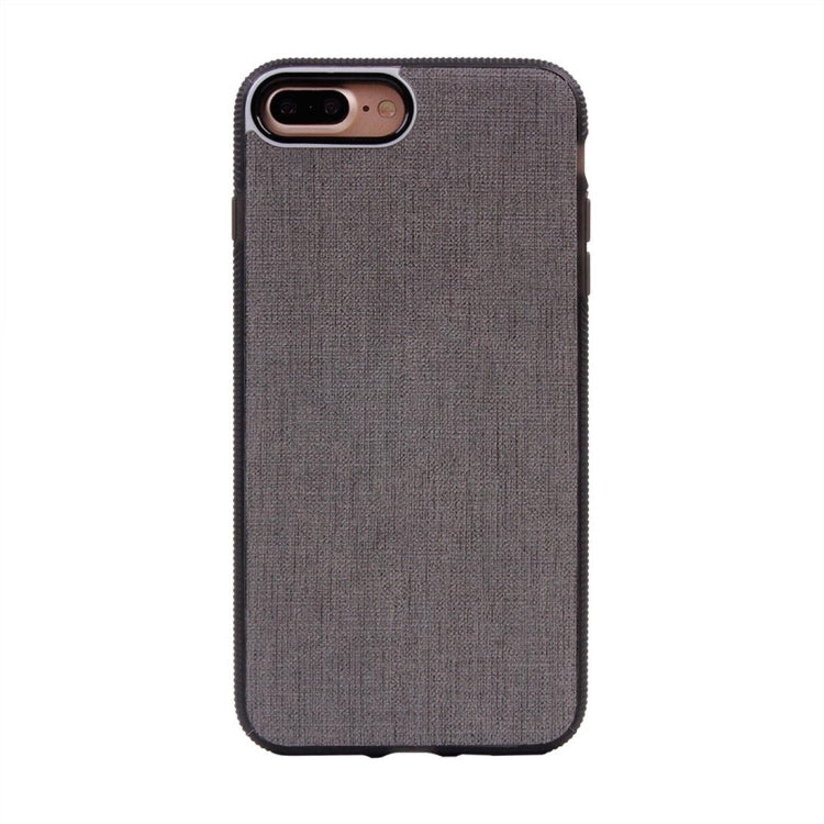 For iPhone 8 Plus & 7 Plus   Denim Texture Magnetic Suction Style TPU + PC Paste Skin Protective Case Back Cover