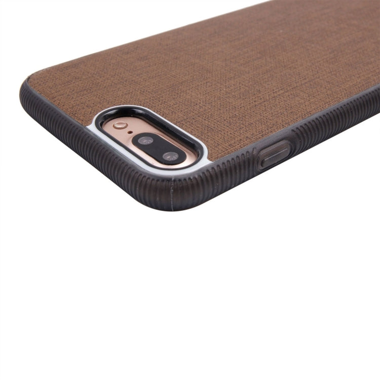 For iPhone 8 Plus & 7 Plus   Denim Texture Magnetic Suction Style TPU + PC Paste Skin Protective Case Back Cover