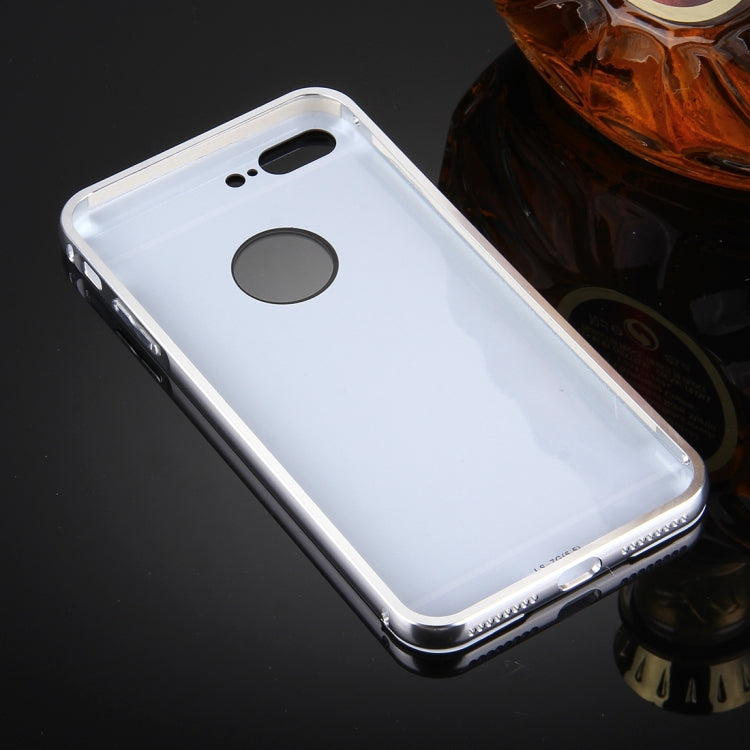 For iPhone 8 Plus & 7 Plus   Separable Electroplating Mirror Push Pull PC Protective Case Back Shell Cover + Metal Bumper Frame