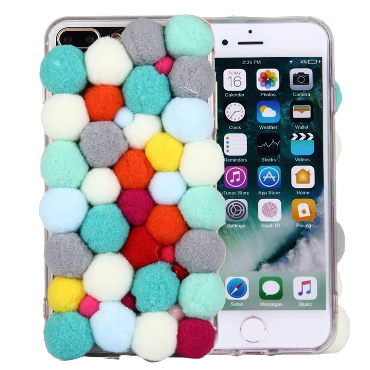 For iPhone 8 Plus & 7 Plus   3D Furry Balls Pattern TPU Protective Case