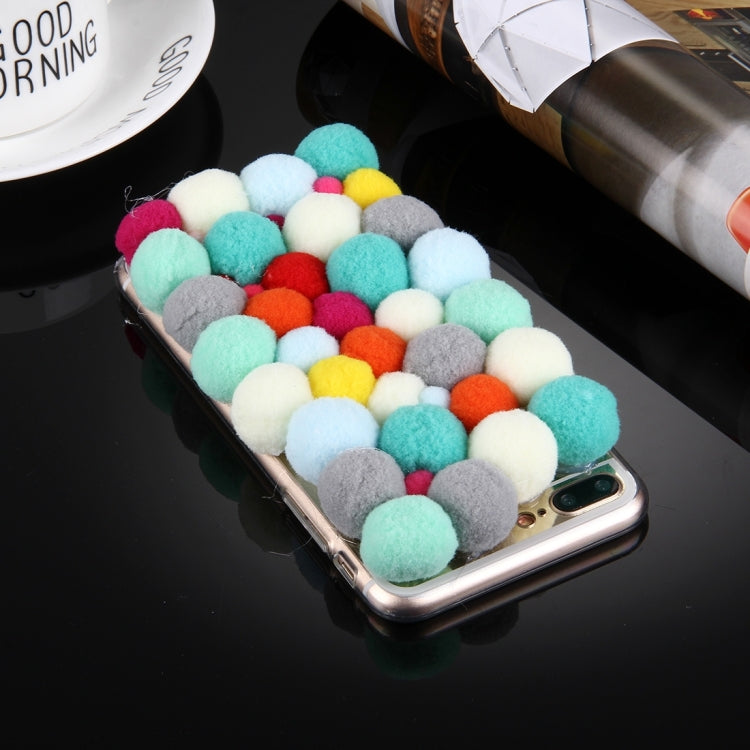 For iPhone 8 Plus & 7 Plus   3D Furry Balls Pattern TPU Protective Case
