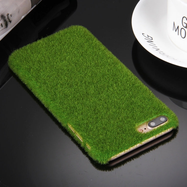 For iPhone 8 Plus & 7 Plus   Simulation 3D Green Grass Lawn Hard Cover Phone Protective Back Case(Green)