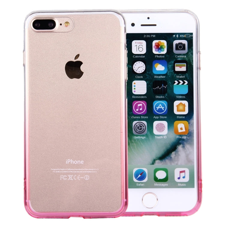 For iPhone 8 Plus & 7 Plus   Stylish Clear Crystal Gradient Color Acrylic + TPU Protective Case Back Cover