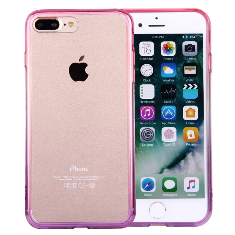 For iPhone 8 Plus & 7 Plus   Stylish Clear Crystal Gradient Color Acrylic + TPU Protective Case Back Cover