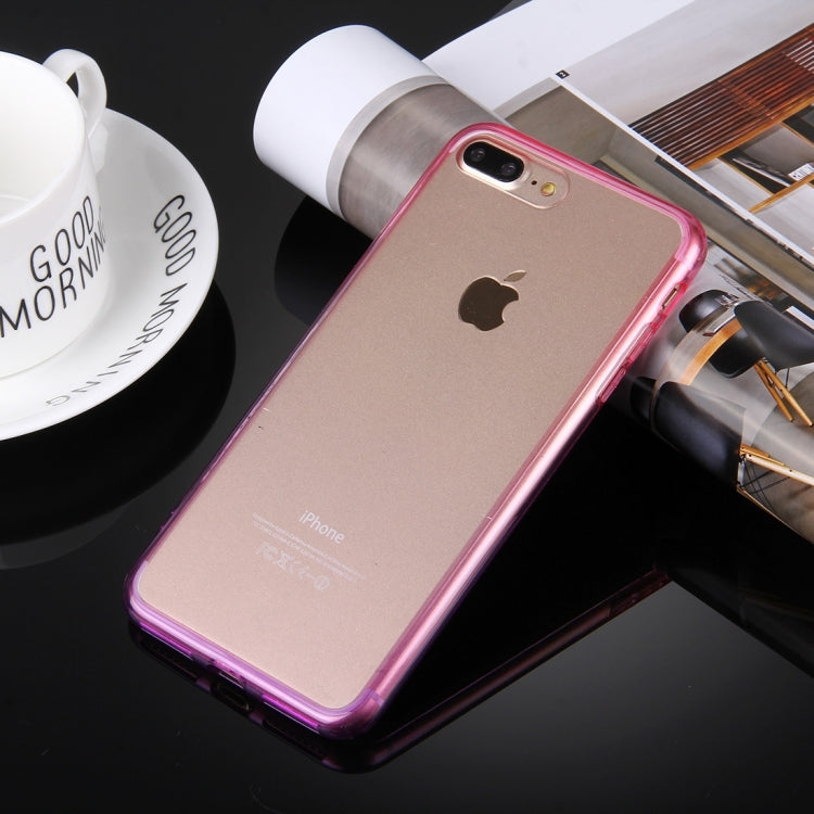 For iPhone 8 Plus & 7 Plus   Stylish Clear Crystal Gradient Color Acrylic + TPU Protective Case Back Cover