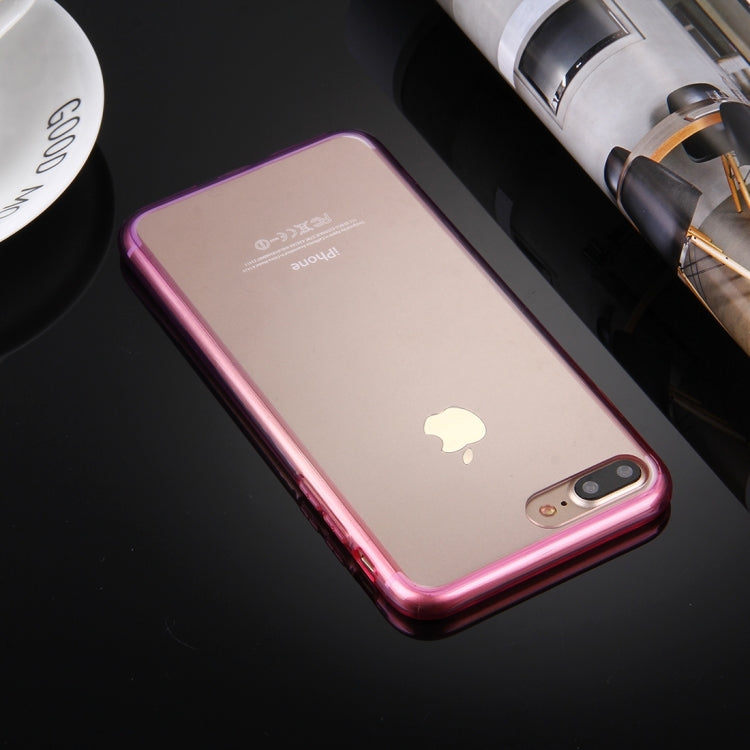For iPhone 8 Plus & 7 Plus   Stylish Clear Crystal Gradient Color Acrylic + TPU Protective Case Back Cover