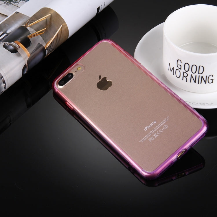 For iPhone 8 Plus & 7 Plus   Stylish Clear Crystal Gradient Color Acrylic + TPU Protective Case Back Cover