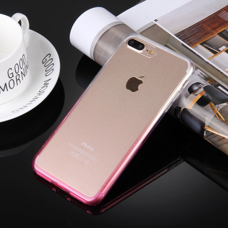 For iPhone 8 Plus & 7 Plus   Stylish Clear Crystal Gradient Color Acrylic + TPU Protective Case Back Cover