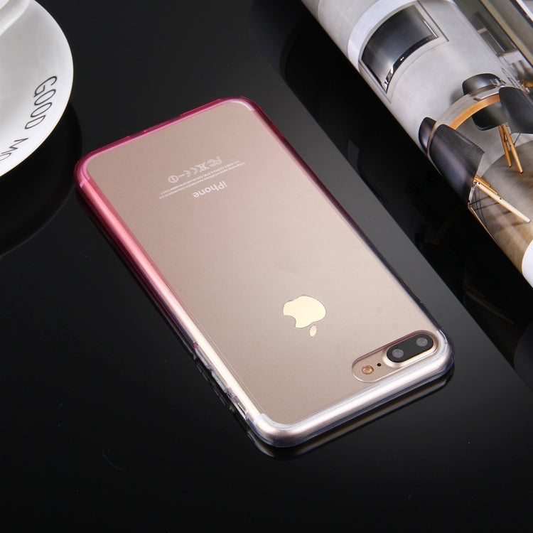 For iPhone 8 Plus & 7 Plus   Stylish Clear Crystal Gradient Color Acrylic + TPU Protective Case Back Cover