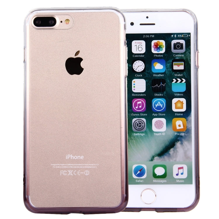 For iPhone 8 Plus & 7 Plus   Stylish Clear Crystal Gradient Color Acrylic + TPU Protective Case Back Cover