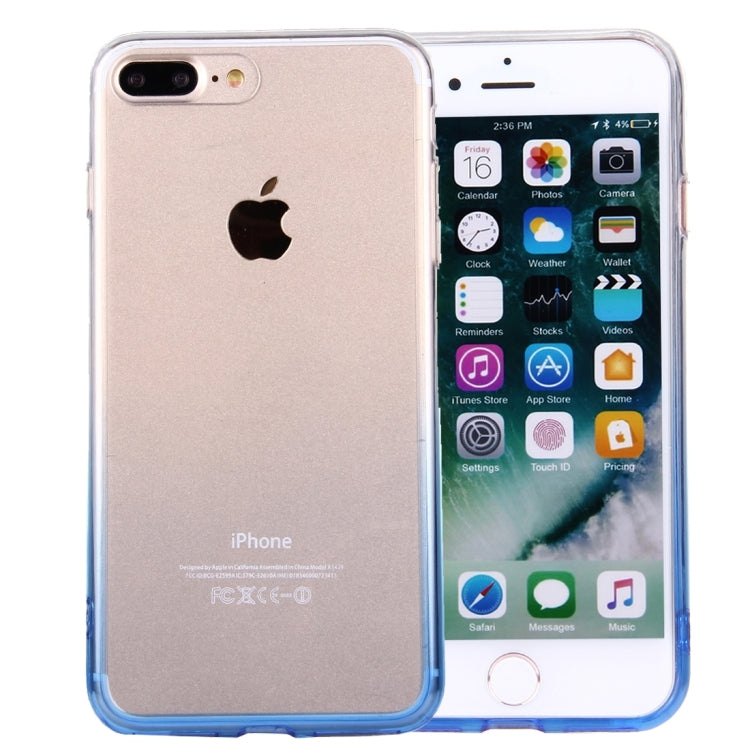 For iPhone 8 Plus & 7 Plus   Stylish Clear Crystal Gradient Color Acrylic + TPU Protective Case Back Cover