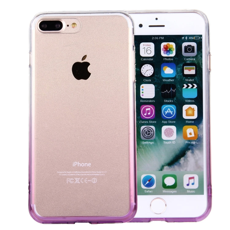 For iPhone 8 Plus & 7 Plus   Stylish Clear Crystal Gradient Color Acrylic + TPU Protective Case Back Cover