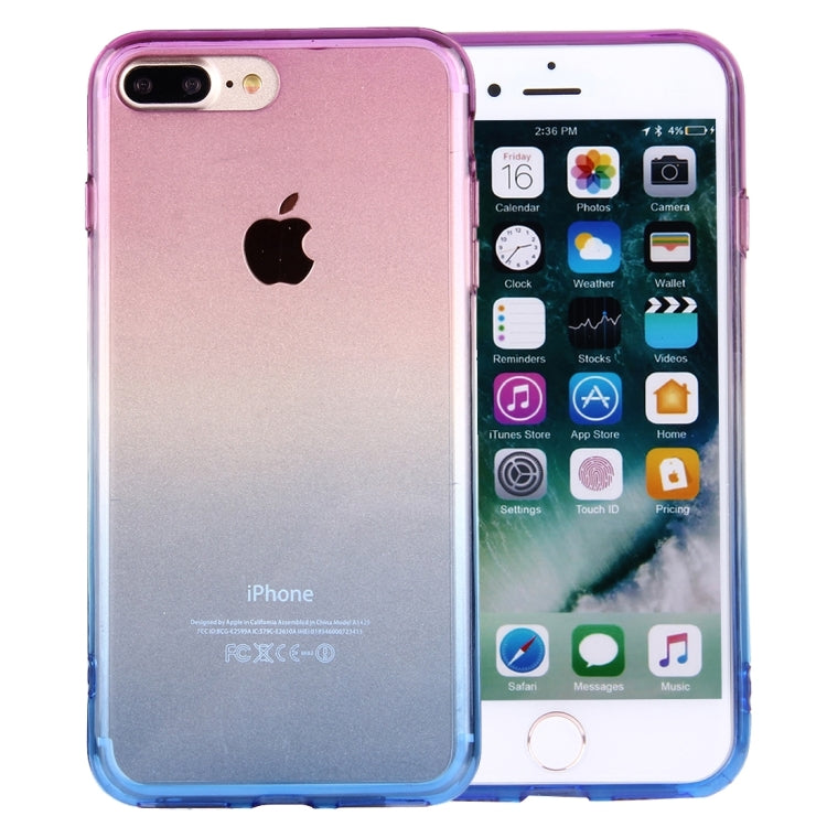 For iPhone 8 Plus & 7 Plus   Stylish Clear Crystal Gradient Color Acrylic + TPU Protective Case Back Cover
