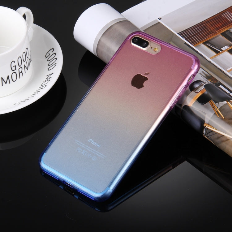 For iPhone 8 Plus & 7 Plus   Stylish Clear Crystal Gradient Color Acrylic + TPU Protective Case Back Cover